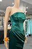 Load image into Gallery viewer, One Shoulder Dark Green Corset Prom Dress with Ruffles