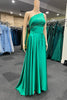 Load image into Gallery viewer, One Shoulder Green Long Prom Dress with Pockets