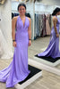 Load image into Gallery viewer, Mermaid Deep V-Neck Light Green Long Prom Dress