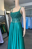 Load image into Gallery viewer, Spaghetti Straps Green Corset Prom Dress with Beading