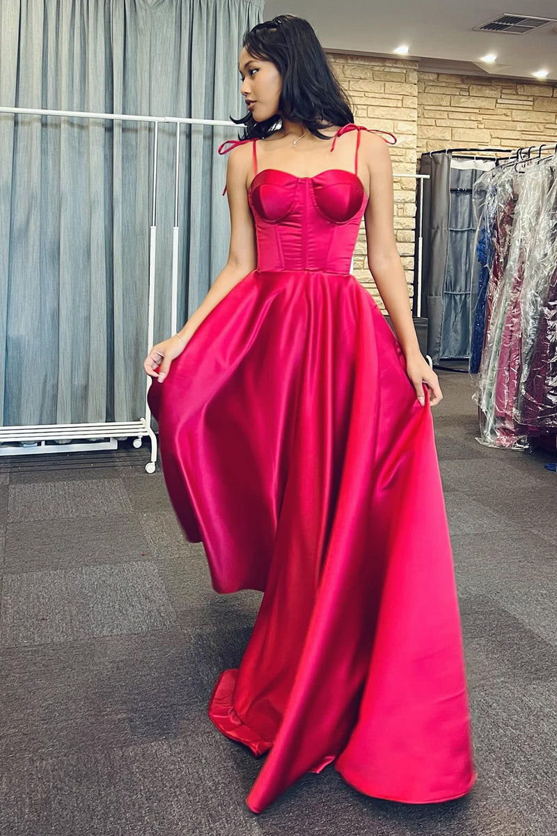 Load image into Gallery viewer, A-Line Sweetheart Red Corset Prom Dress