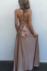 Load image into Gallery viewer, Halter Blush Satin Long Prom Dress