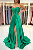 Load image into Gallery viewer, Mermaid Sweetheart Satin Black Long Prom Dress with Slit