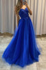 Load image into Gallery viewer, A-Line Spaghetti Straps Royal Blue Long Prom Dress with Beading