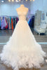 Load image into Gallery viewer, White Corset A-Line Sweetheart Long Prom Dress with Ruffles