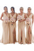 Load image into Gallery viewer, Ivory Sheath Chiffon Ruched Long Bridesmaid Dress with Slit