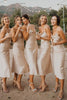 Load image into Gallery viewer, Ivory Mid-Calf Spaghetti Straps Bridesmaid Dress