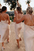 Load image into Gallery viewer, Ivory Mid-Calf Spaghetti Straps Bridesmaid Dress