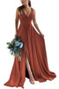 Load image into Gallery viewer, Dusty Sage A-Line Ruched Long Bridesmaid Dress with Slit