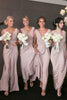 Load image into Gallery viewer, Pink Fitted Spandex Draped Long Bridesmaid Dress