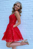 Load image into Gallery viewer, Sparkly Red Sequins A-Line Short Prom Dress with Pockets