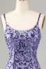 Load image into Gallery viewer, Glitter Purple Fringed Sequins Tight Short Party Dress