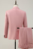 Load image into Gallery viewer, 2 Piece Peak Lapel Grey Pink One Button Men&#39;s Prom Suits