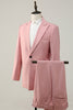 Load image into Gallery viewer, 2 Piece Peak Lapel Grey Pink One Button Men&#39;s Prom Suits