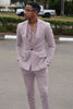 Load image into Gallery viewer, 2 Piece Peak Lapel Grey Pink One Button Men&#39;s Prom Suits