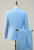 Load image into Gallery viewer, Peak Lapel Single Breasted Sky Blue Men&#39;s Prom Suits