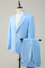 Load image into Gallery viewer, Peak Lapel Single Breasted Sky Blue Men&#39;s Prom Suits