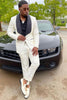 Load image into Gallery viewer, Shawl Lapel White Jacquard Men&#39;s Prom Suits