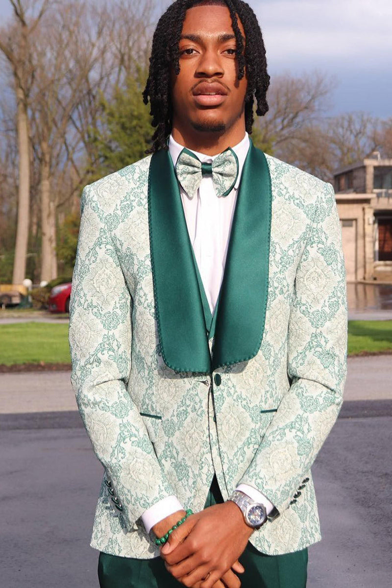 Load image into Gallery viewer, Light Green Shawl Lapel 3 Piece Men&#39;s Prom Suits