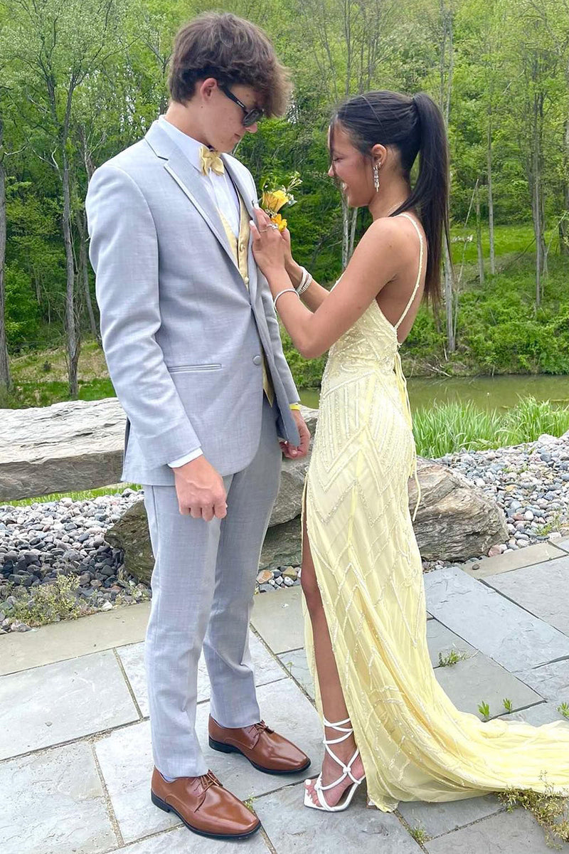 Load image into Gallery viewer, Light Grey Notched Lapel Men&#39;s 2-Piece Prom Party Suits