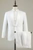 Load image into Gallery viewer, White Jacquard Shawl Lapel 3 Piece Prom Homecoming Suits