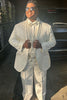 Load image into Gallery viewer, White Jacquard Shawl Lapel 3 Piece Prom Suits