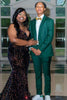 Load image into Gallery viewer, Dark Green 2 Piece Jacquard Notched Lapel Men&#39;s Prom Suits