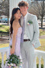 Load image into Gallery viewer, Grey Peak Lapel 2 Piece Wedding Prom Suits For Men