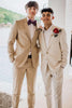 Load image into Gallery viewer, Khaki Notched Lapel Men&#39;s Prom Wedding Suits