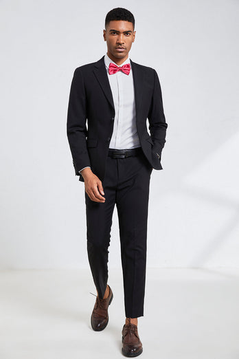 Black Notched Lapel Men Homecoming Suits