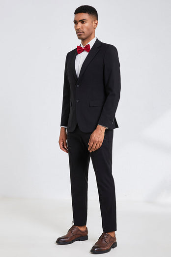 Black Notched Lapel Men Homecoming Suits