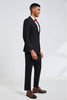 Load image into Gallery viewer, Black Notched Lapel Men Homecoming Suits