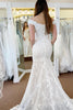 Load image into Gallery viewer, Ivory Off the Shoulder Long Lace Mermaid Wedding Dress