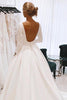 Load image into Gallery viewer, White Vintage Bateau Long A-Line Wedding Dress with Sleeves