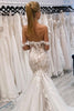 Load image into Gallery viewer, Ivory Off the Shoulder Long Lace Mermaid Wedding Dress