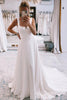 Load image into Gallery viewer, Simple White Square Neck Boho Long Chiffon Wedding Dress