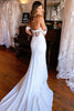 Load image into Gallery viewer, Simple White Mermaid Boho Wedding Dress