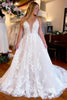 Load image into Gallery viewer, Ivory A-Line Spaghetti Straps Long Lace Wedding Dress