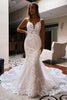 Load image into Gallery viewer, Ivory Backless Lace Mermaid Long Wedding Dress