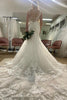 Load image into Gallery viewer, Deep V-Neck Mermaid White Long Wedding Dress with Lace