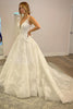 Load image into Gallery viewer, A-Line White Long Wedding Dress with Appliques