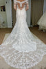 Load image into Gallery viewer, Tulle Mermaid Off The Shoulder White Long Wedding Dress with Appliques