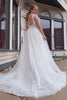 Load image into Gallery viewer, A-Line Tulle White Long Plus Size Wedding Dress with Beading