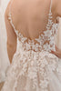 Load image into Gallery viewer, Glitter Ivory A-Line Spaghetti Straps Long Wedding Dress with Appliques