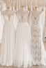 Load image into Gallery viewer, Simple White A-Line Boho Long Chiffon Wedding Dress with Lace