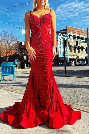 Sparkly Royal Blue Mermaid Long Prom Dress With Sequins