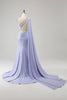 Load image into Gallery viewer, Mermaid Lilac One Shoulder Long Prom Dress with Slit