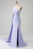 Load image into Gallery viewer, Mermaid Lilac One Shoulder Long Prom Dress with Slit