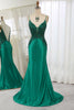 Load image into Gallery viewer, Glitter Dark Green Mermaid Backless Long Prom Dress With Beaded Appliques