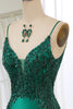 Load image into Gallery viewer, Glitter Dark Green Mermaid Backless Long Prom Dress With Beaded Appliques